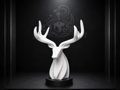 Elegant Deer Head Decor – Modern Sculpture Decor