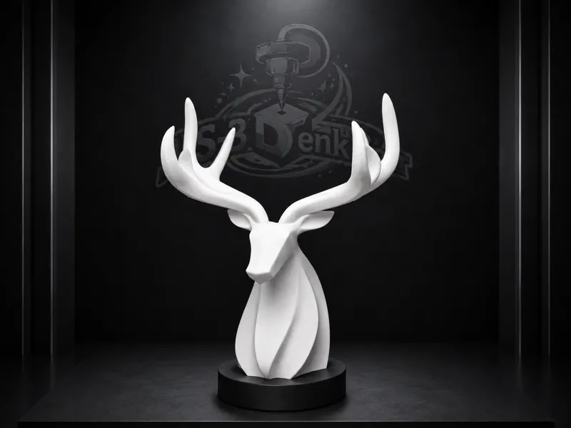 Eleganter Hirschkopf Deko – Moderne Skulptur Decor