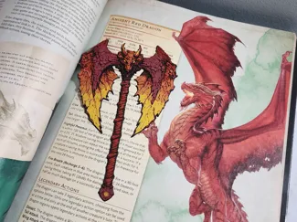 Dragon Axe QuestKeeper - TTRPG Loot Bookmark