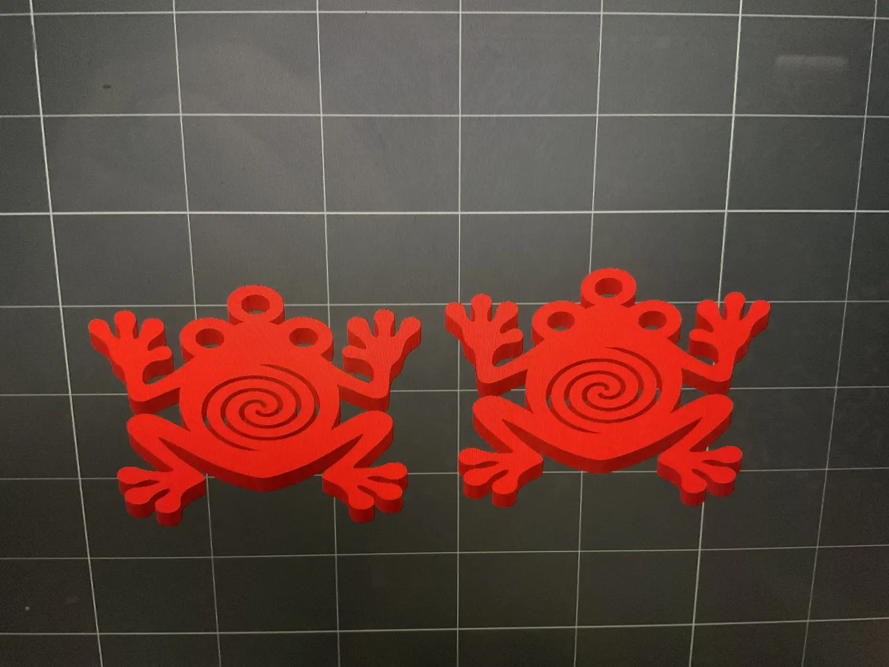 Coqui Frog Earrings with Taino Water Symbol view 2