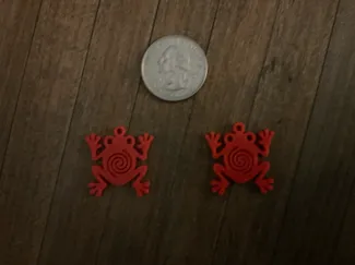 Coqui Frog Earrings with Taino Water Symbol