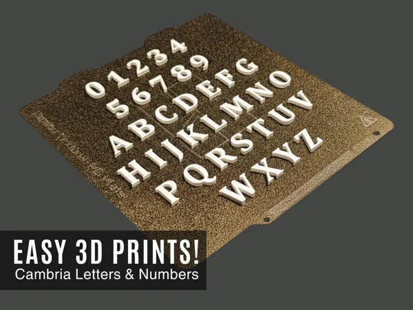 Alphabet lettres et chiffres - police Cambria