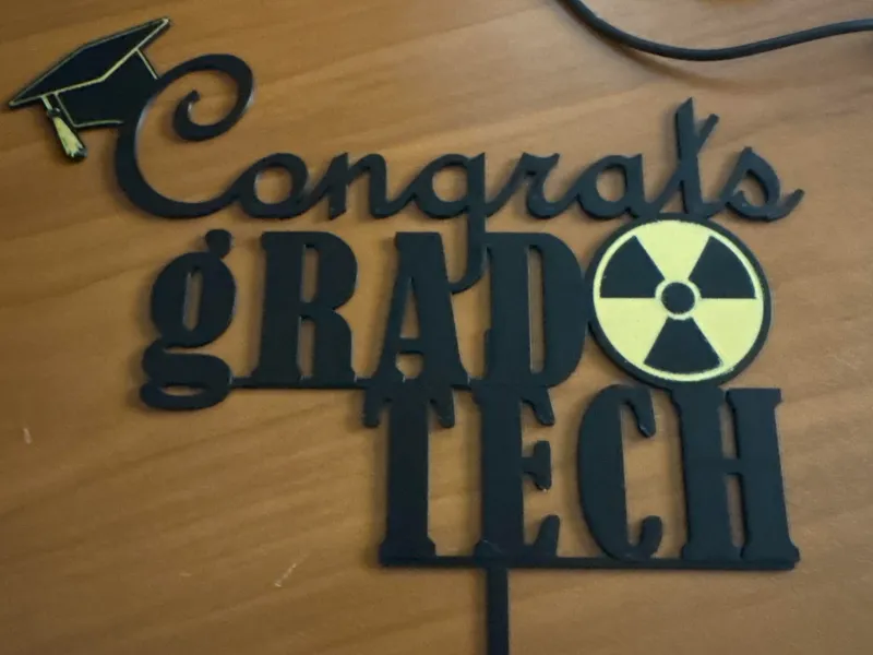 Congrats gRAD Tech Graduation topper cake/bouqet