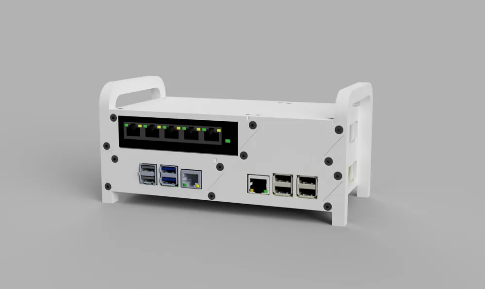 Modular Unit 4b Modular Mini PiRack | Pi 4B | Pi 3B | TL-SG105E - Free 3D Print Model ...