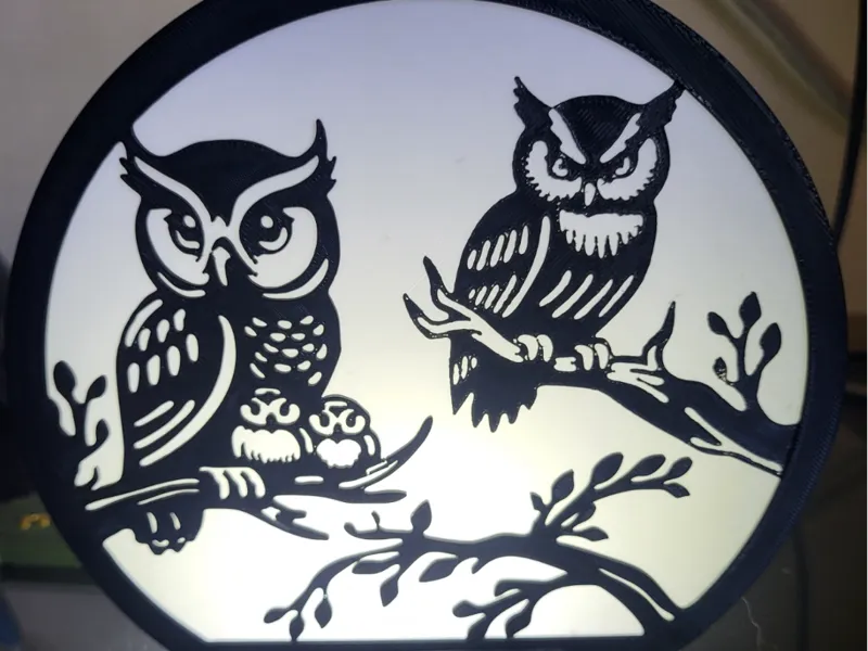Owl lightbox/shadownbox plate