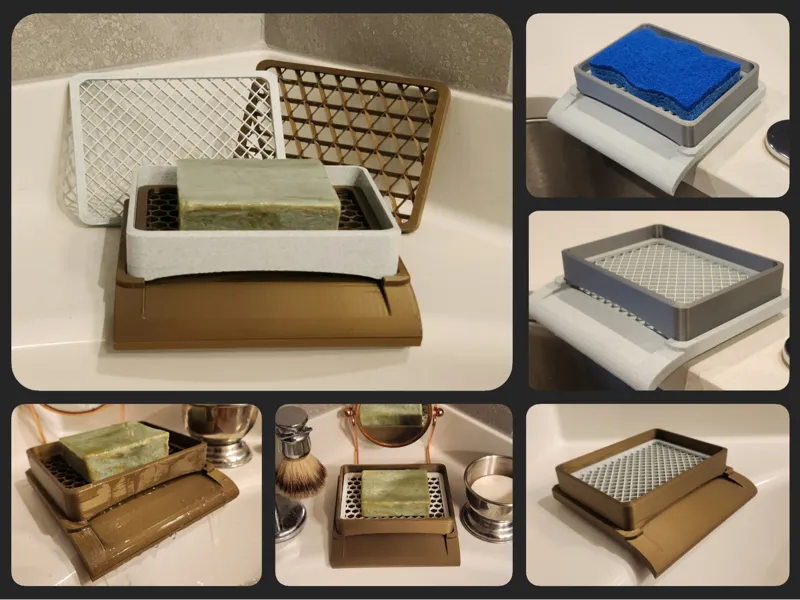 Soap/Sponge Dish with Changeable Inserts