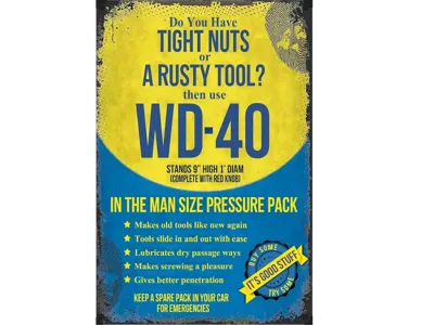 WD-40 Rusty Tool sign
