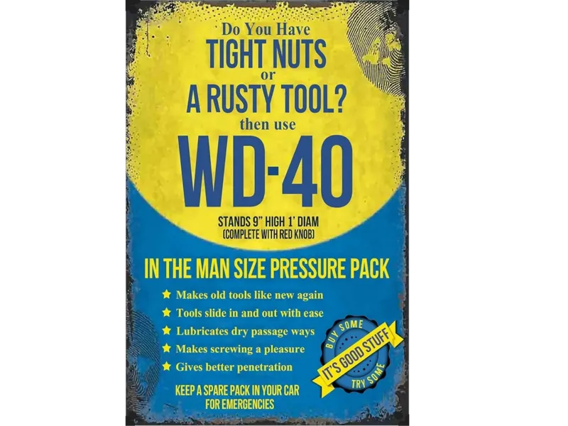 WD-40 Rusty Tool sign