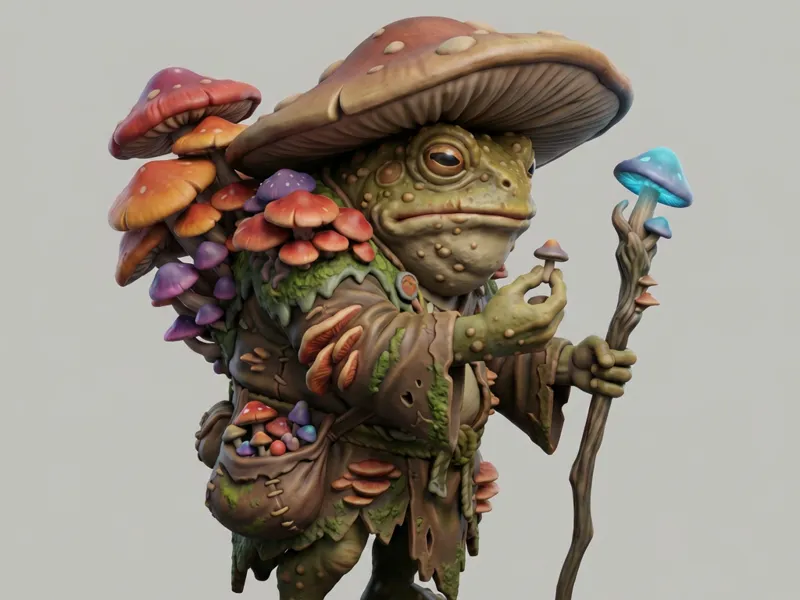 D&D Miniature:Spore Druid Toad (FDM Pre-Supported)