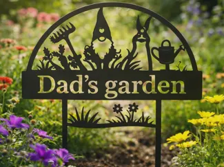Garden Sign with spikes - Dad's garden