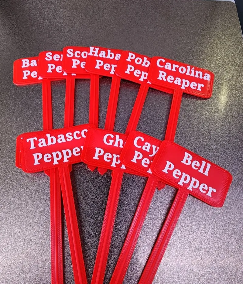 Pepper Plant Stakes 3 inch Multi Color Signs 
