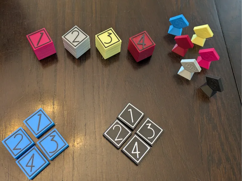 Player Marker and Stackable Game Counters