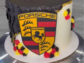 Porsche Stuttgart Logo Cake Topper Art
