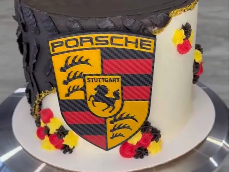Porsche Stuttgart Logo Cake Topper Art
