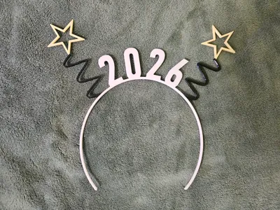 Headband New Year 2026 with stars