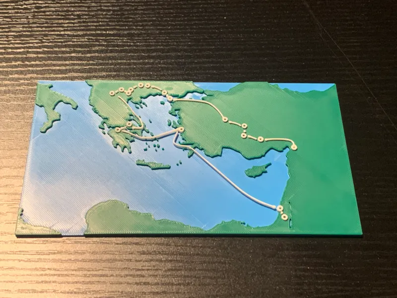 Paul's Second Missionary Journey 3D Bible Map