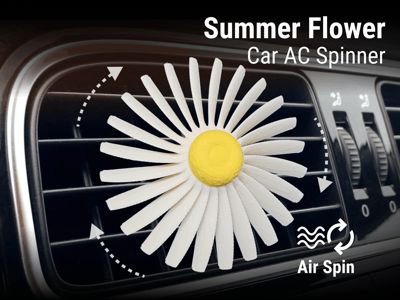 Summer Flower Car AC Vent Spinner | No AMS Needed