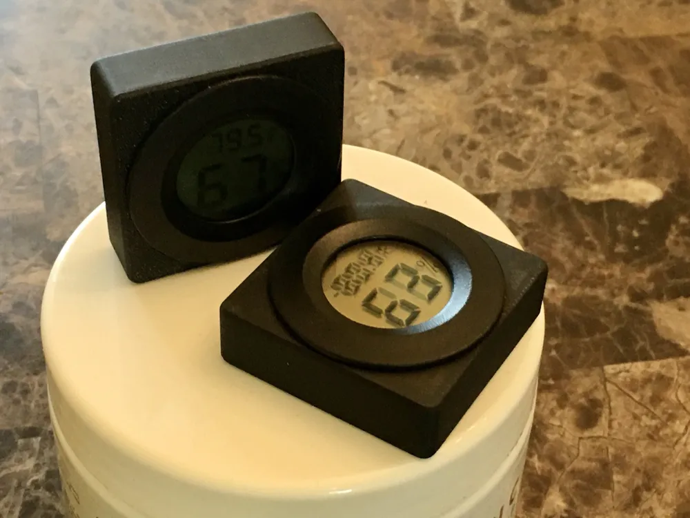 Round Hygrometer Humidity sensor square housing. - Free 3D Print Model ...