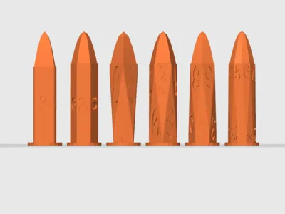 Bullet Dice Set (D4, D6, D8, D10, D12, D20)