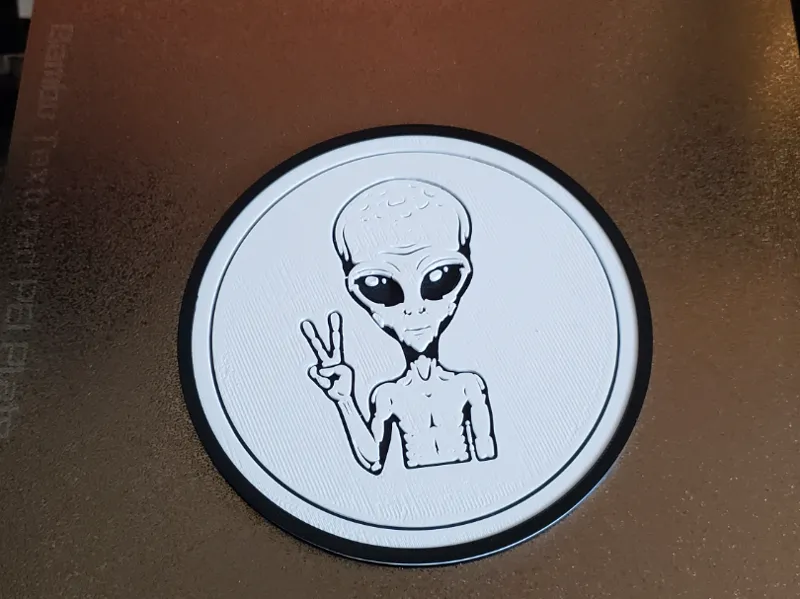 Alien Peace Sign Coaster