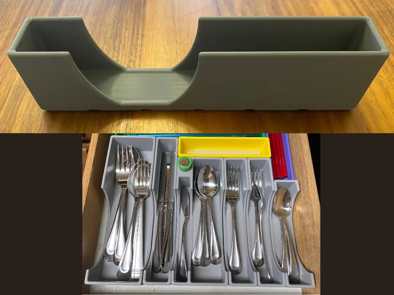 6x1x60mm Gridfinity Silverware Tray Smaller Hole