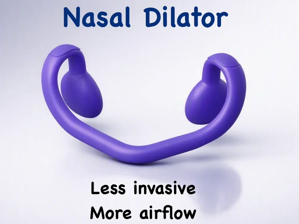 Letrero o emblema decorativo: Smiley Nasal Dilator-unique design, less invasive. Referencia del modelo original.