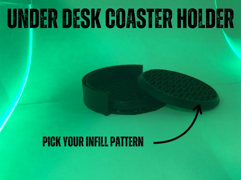 Under desk coasters and holder