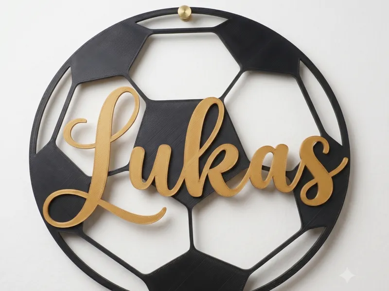 Türschild mit Fußball und Name "Lukas"