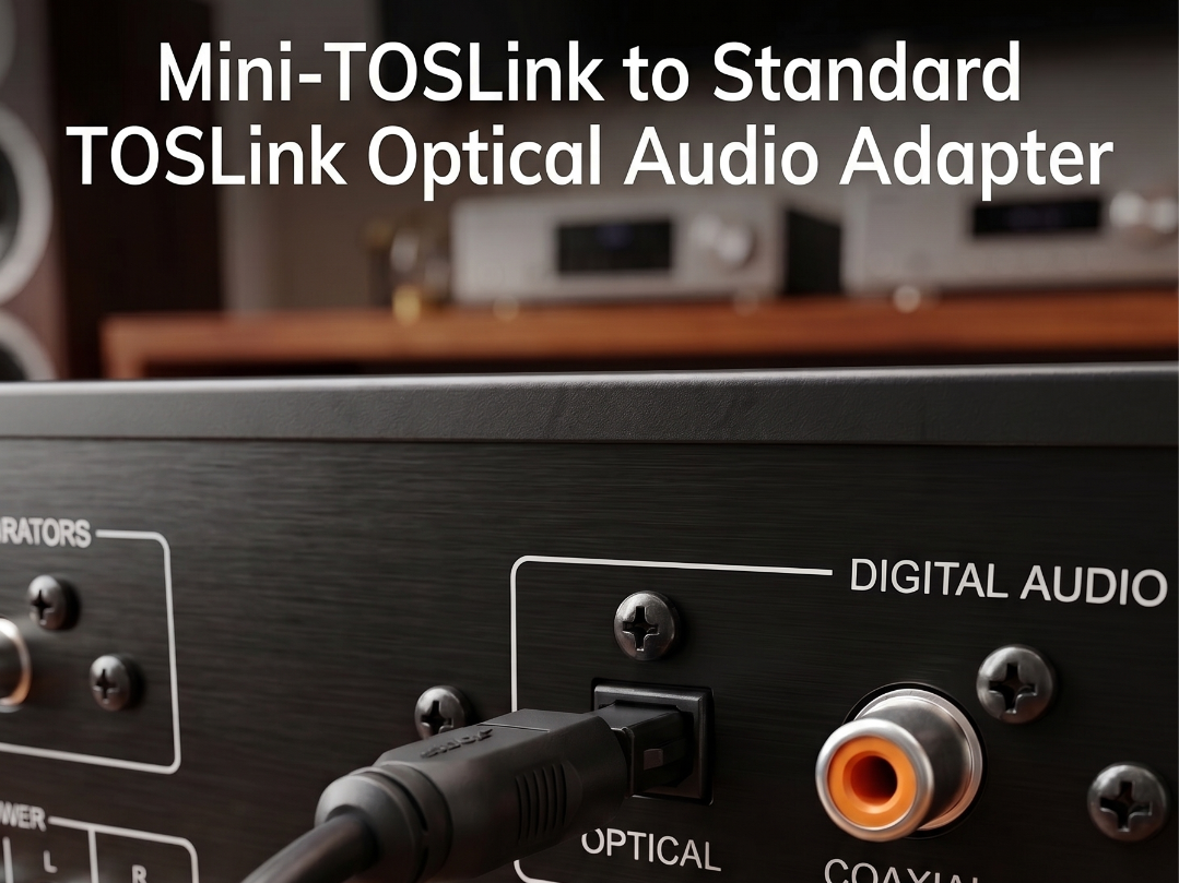 Mini-TOSLink to Standard TOSLink Optical Adapter