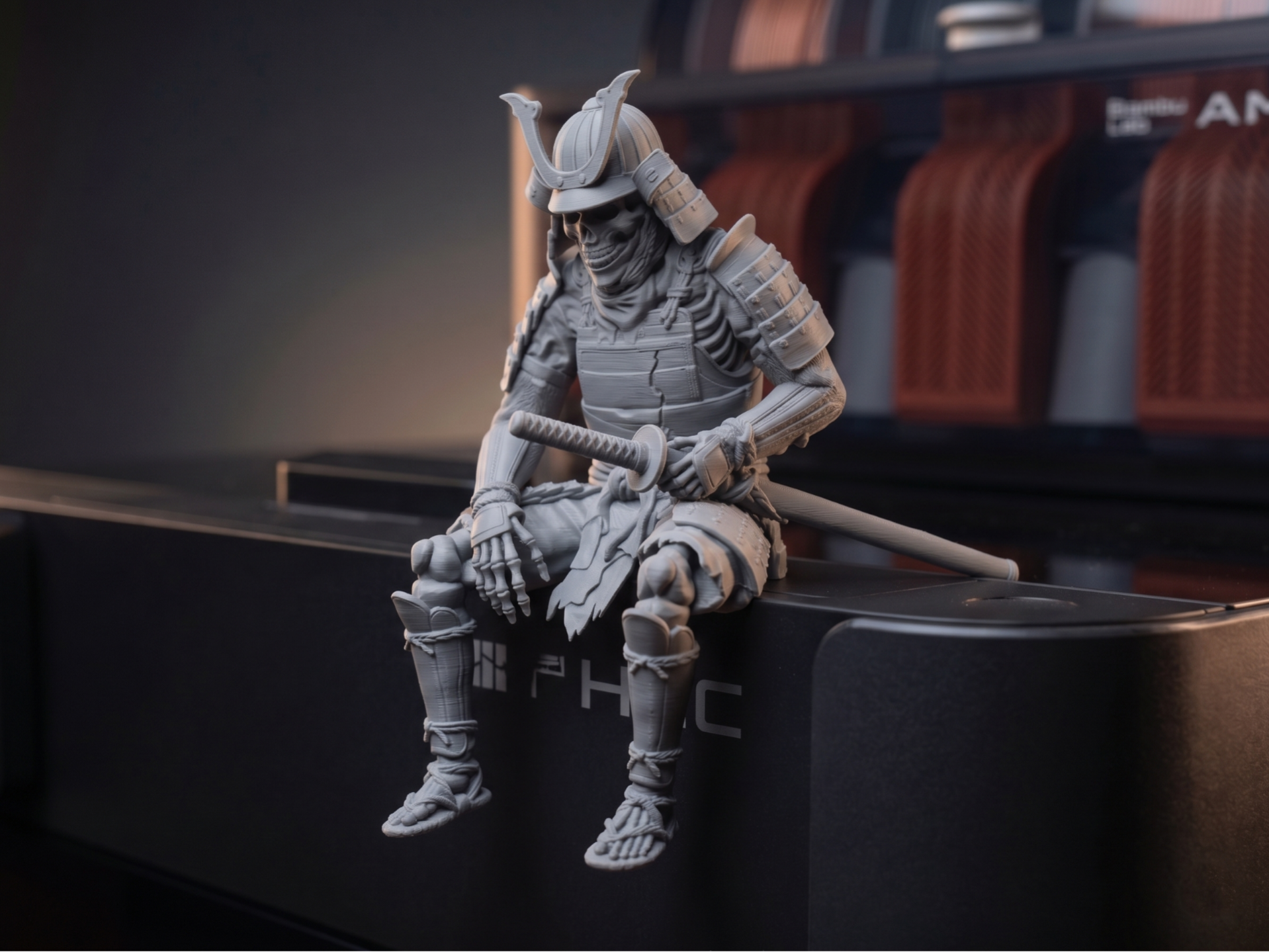 Resting Skeleton Samurai - monitor buddy
