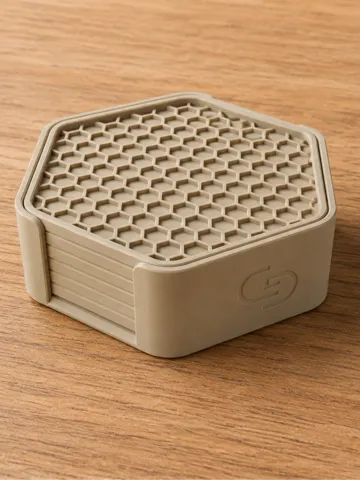 Letrero o emblema decorativo: Hexagon Honeycomb Coaster Set — vista de referencia 2