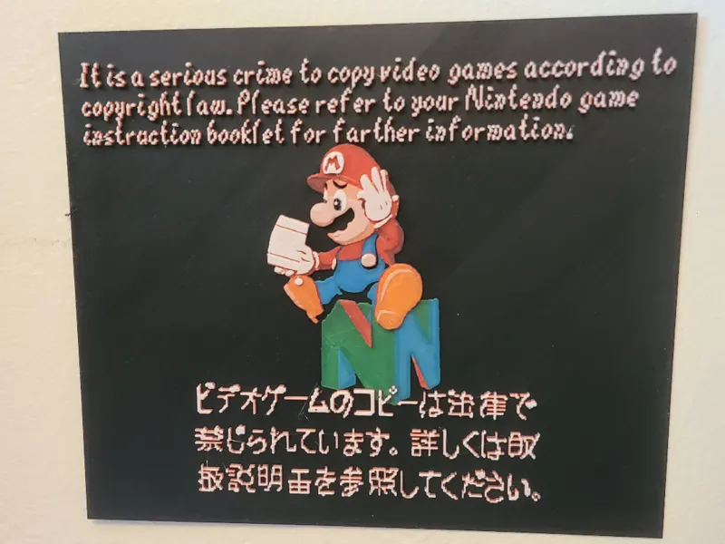 Super Mario 64 Anti Piracy Hueforge (Nintendo 64)
