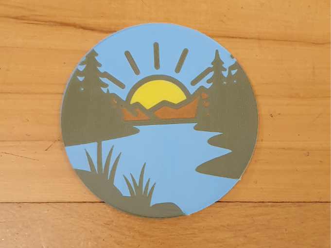 4 sunset coasters set with holder