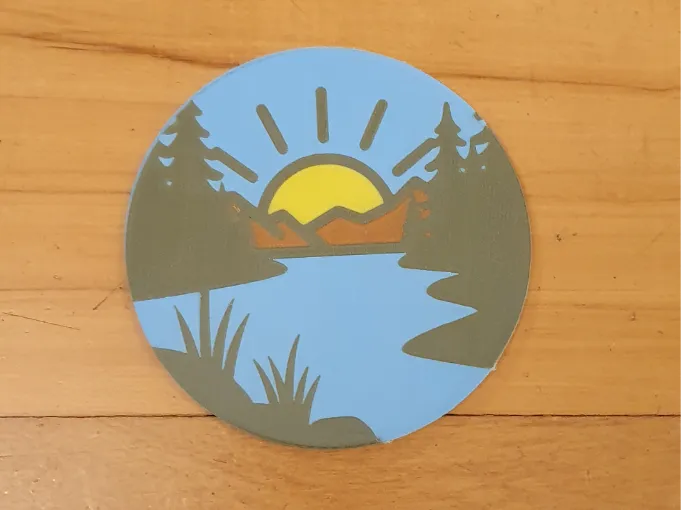 4 sunset coasters set with holder