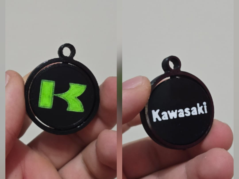 Kawasaki logo Rotating Keychain Logo