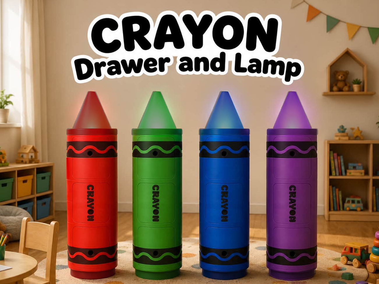 Crayon Drawers with Lamp