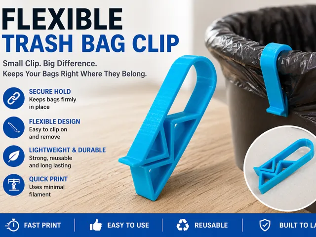 Flexible Trash Bag Clip, Secure, Simple, Versatile