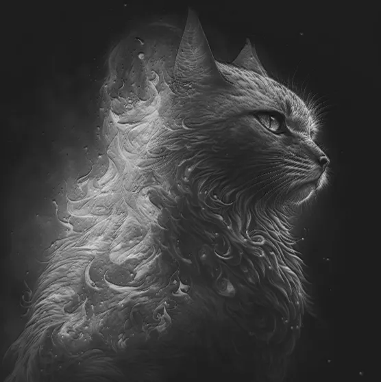 Cat mixed with firepheonix lithophane