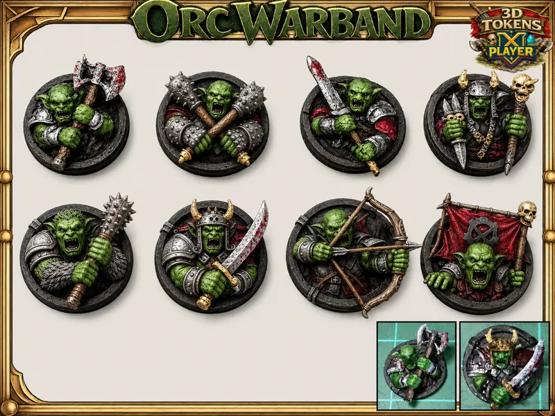 ORC WARBAND: 3D Tokens Monster Compendium Vol 5