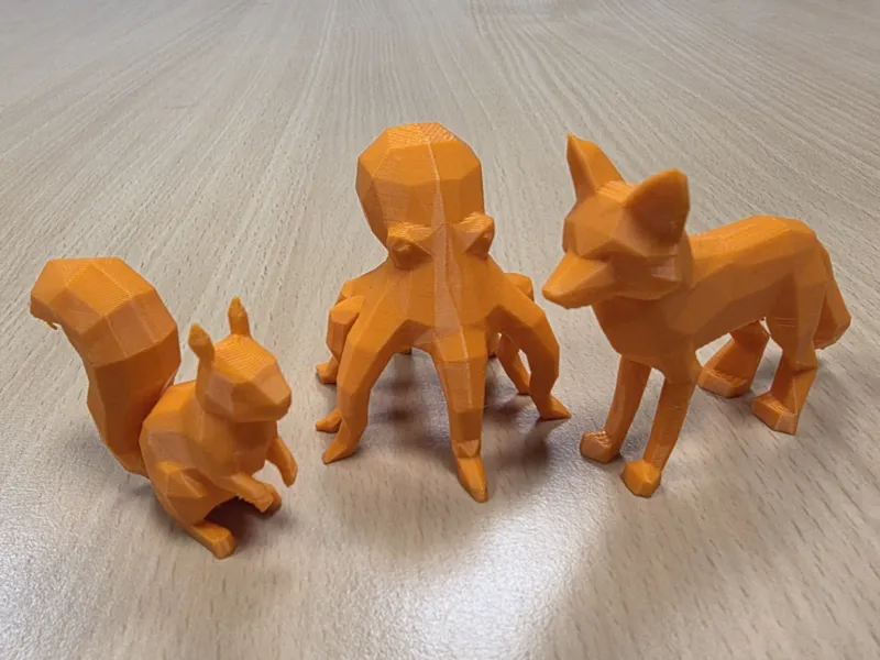 Easy to print Orange animal Lowpoly