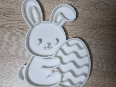 Bunny with egg sensory play tray