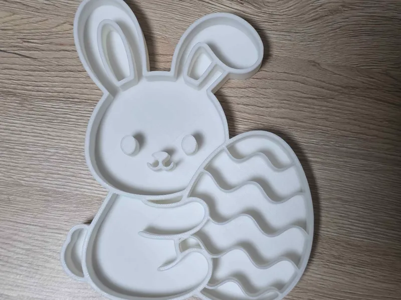 Bunny with egg sensory play tray