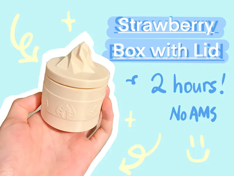 Strawberry Cake Box with Lid (No AMS)蛋糕盒子