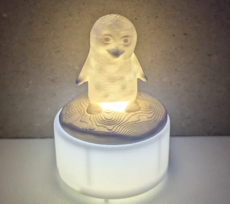 Tealight Penguin topper