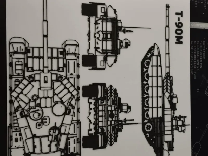 T-90M blue print, wall art