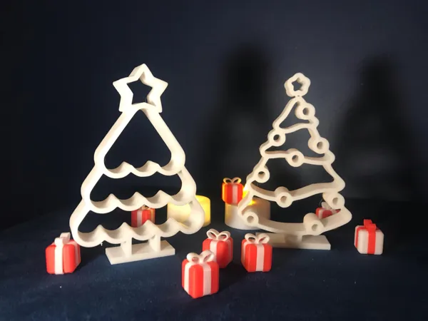 Duo de sapins de Noël minimalistes