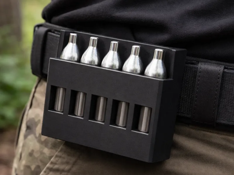 Belt-Mounted CO₂ Cartridge Holder (5×12g)