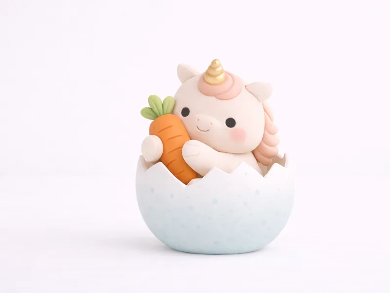 Easter unicorn with carrot