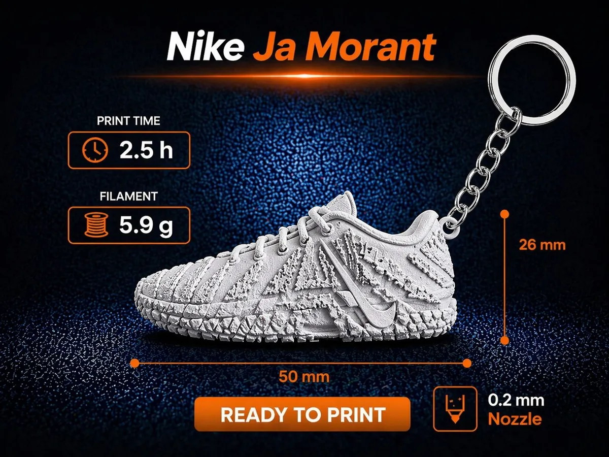 Porte-clés Nike JA Morant - Modèle d'Impression 3D Gratuit - MakerWorld