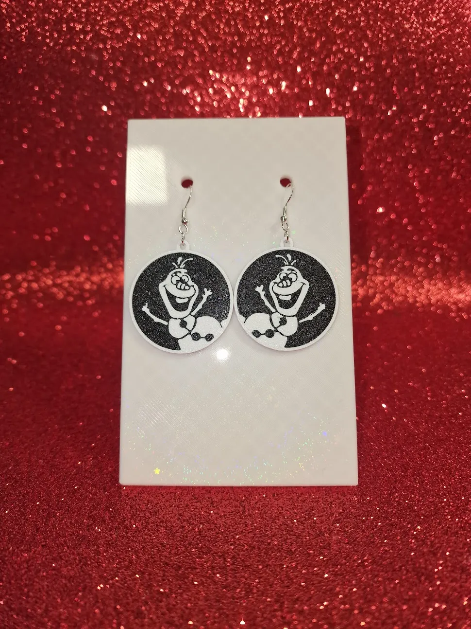 Olaf in a ball earrings view 2